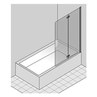 Falttrennwand Duka Multi-S 4000, 2-teilig Anschlag rechts, Breite 118 - 120 cm, Höhe 150 cm