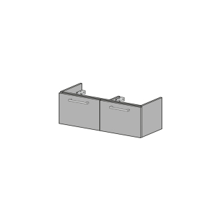 Waschtischmöbel Alterna pro S Breite 126 cm, Höhe 39,2 cm Tiefe 44 cm 2 Schubladen