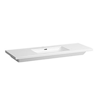 Waschtisch Living Square 130 x 48 cm, schneidbar ohne Armaturenloch mit Überlauf