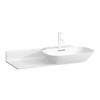 Waschtisch Ino 90 x 45/36 cm, mit Überlauf Armaturenloch Abstellfläche links