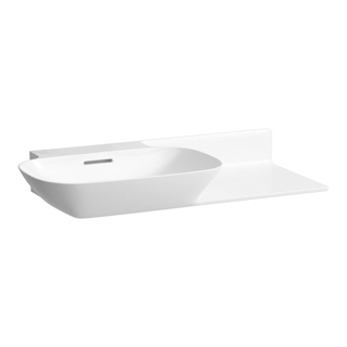 Waschtisch Ino 90 x 45/36 cm, mit Überlauf ohne Armaturenloch Abstellfläche rechts