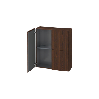 Seitenschrank L-Cube B:70 cm, H:80 cm, T:24,3 cm 2 Türen, Griffleisten 1 Glasfachboden