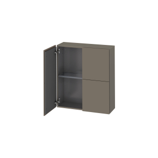 Seitenschrank L-Cube B:70 cm, H:80 cm, T:24,3 cm 2 Türen, Griffleisten 1 Glasfachboden