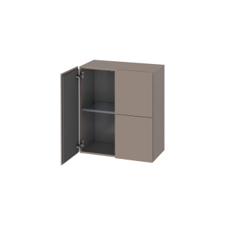 Seitenschrank L-Cube B:70 cm, H:80 cm, T:36,3 cm 2 Türen, Griffleisten 1 Glasfachboden