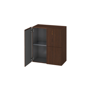 Seitenschrank L-Cube B:70 cm, H:80 cm, T:36,3 cm 2 Türen, Griffleisten 1 Glasfachboden