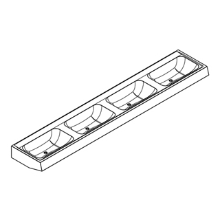 Waschtisch Franke Anima Confort, 280 x 51,5 cm 4 Becken, ohne Armaturenlöcher Siebventil...