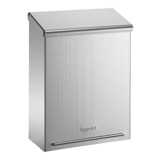 Abfallbehälter Hygolet Wallbox für Wandmontage mit Klappdeckel Edelstahl