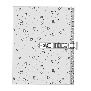 Befestigungsmaterial Hewi 2-teilig, 2 Senkschrauben 2 Dübel, für Beton Vollstein