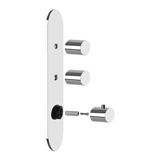 Bade- und Duschenmischer Endmontageset Ovale 3/4" Thermostat, Betätigungsgriffe 2 Abgäng...