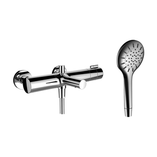 Bademischer arwa-twinplus Thermostat, AD 153 mm Abstellverschraubungen ½" x ¾" Brausesch...