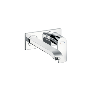 Wandmischer hansgrohe Metris Auslauf fest, Ausladung 225 mm mit Platte, ohne Einbaukörper<b...