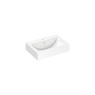 Waschtisch Alape WT.PR585H 58,5 x 40,5 cm, Höhe 12,5 cm Armaturenloch Befestigungsmaterial weiss
