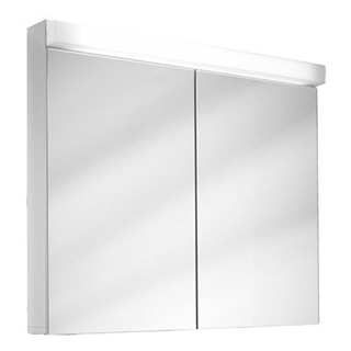 Spiegelschrank Schneider Lowline FL, Breite 90 cm Höhe 70/77 cm, Tiefe 12/15.5 cm, 2 Dop... weiss