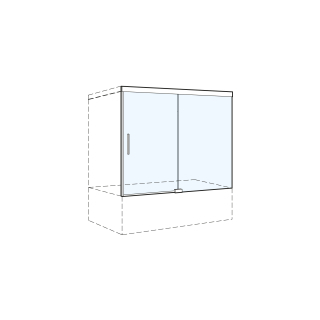 Gleittüre Koralle S606 Plus 2-teilig Festelement rechts Höhe 150 cm