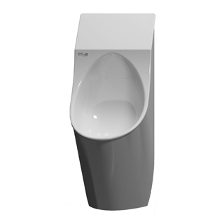 Urinal Schmidlin Ecopur 100 wasserlos, Hybridventil Befestigungsmaterial und Schürze, Stahl