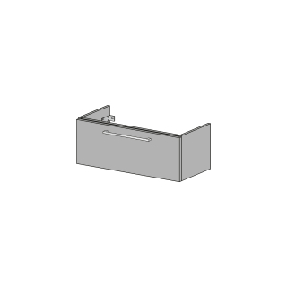 Waschtischmöbel Alterna pro S Breite 116 cm, Höhe 39,2 cm Tiefe 44 cm 1 Schublade