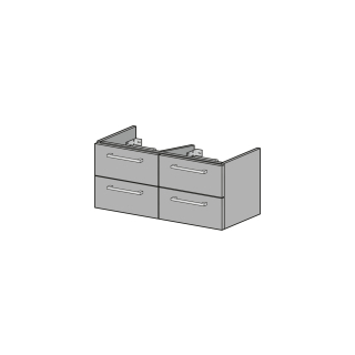 Waschtischmöbel Alterna pro S Breite 116 cm, Höhe 46 cm Tiefe 44 cm 4 Schubladen