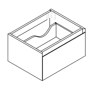 Waschtischmöbel Alterna premium plus, Breite 56 cm Höhe 30,3 cm Tiefe 44,5 cm