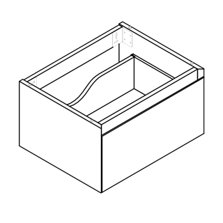 Waschtischmöbel Alterna premium plus, Breite 56 cm Höhe 30,3 cm Tiefe 44,5 cm