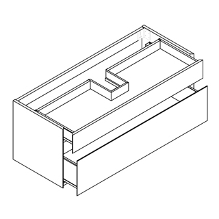 Waschtischmöbel Alterna premium plus, Breite 116 cm Höhe 45 cm Tiefe 44,5 cm