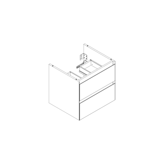 Waschtischmöbel Alterna zero plus, Breite 58,1 cm Höhe 52,5 cm Tiefe 48,9 cm