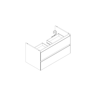 Waschtischmöbel Alterna zero plus, Breite 97,5 cm Höhe 52,5 cm Tiefe 48,9 cm