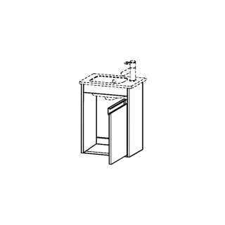 Waschtischmöbel Duravit Ketho Breite 40 cm, Höhe 55 cm Tiefe 28,5 cm Band rechts