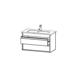 Waschtischmöbel Duravit Ketho Breite 80 cm, Höhe 48 cm Tiefe 38,5 cm 2 Schubladen