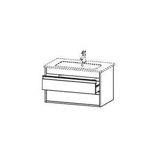 Waschtischmöbel Duravit Ketho Breite 80 cm, Höhe 48 cm Tiefe 47,5 cm 2 Schubladen