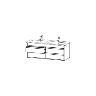 Waschtischmöbel Duravit Ketho Breite 127 cm, Höhe 48 cm Tiefe 47,5 cm 4 Schubladen