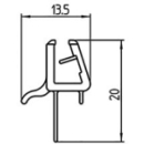 Wasserabweisprofil Lippen lang, Länge 97 cm (250295)