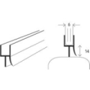Wasserabweisprofil gebogen horizontal, für 6 mm Glas...
