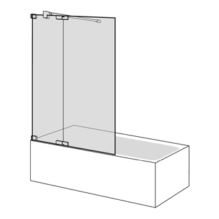 Pendeltüre Koralle S808mit FestelementBand links, 100 cmHöhe 160 cm