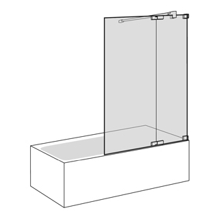Pendeltüre Koralle S808mit FestelementBand rechts, 100 cmHöhe 160 cm