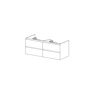 Waschtischmöbel Alternacubito 3, Breite 126 cmHöhe 49 cmTiefe 44,5 cm