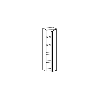 Hochschrank KethoBreite 50 cm, Höhe 180 cmTiefe 36 cm, 1 TüreBand rechts, 3 Glasfachb...