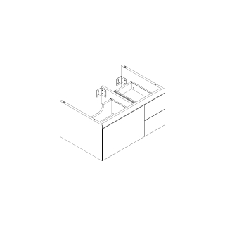 Waschtischmöbel Alterna zeroplus, Breite 71,9cm, Höhe 35cmTiefe 48,2 cm3 Schubladen