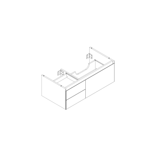 Waschtischmöbel Alterna zeroplus, Breite 96,9cm, Höhe 35cmTiefe 48,2 cm3 Schubladen