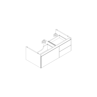 Waschtischmöbel Alterna zeroplus, Breite 96,9cm, Höhe 35cmTiefe 48,2 cm3 Schubladen