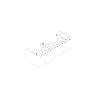 Waschtischmöbel Alterna zeroplus, Breite 121,9cm,Höhe 35cmTiefe 48,2 cm2 Schubladen