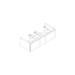 Waschtischmöbel Alterna zeroplus, Breite 121,9cm,Höhe 35cmTiefe 48,2 cm3 Schubladen