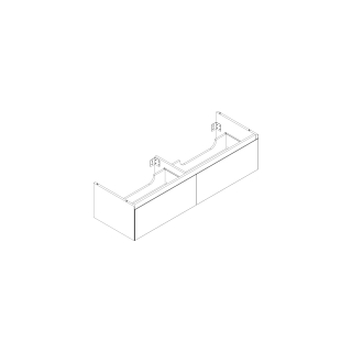 Waschtischmöbel Alterna zeroplus, Breite 146,9cm,Höhe 35cmTiefe 48,2 cm2 Schubladen