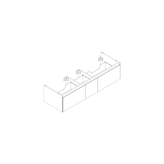 Waschtischmöbel Alterna zeroplus, Breite 146,9cm,Höhe 35cmTiefe 48,2 cm3 Schubladen