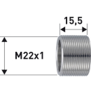 NEOPERL® Gewinderohr Messing vernickelt AG M22X1 X AG...