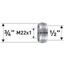 NEOMATIC Reduktion Messing verchromt M22 X 1/2 X 3/4