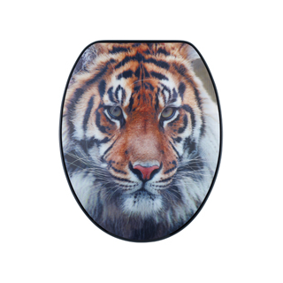 diaqua® WC-Sitz Paris 3D Slow Down Tiger - MDF - FSC® 100% 42 - 47 X 37.2 CM