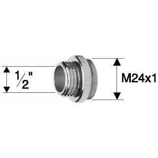 Reduktion Messing verchromt 1/2 X M24X1