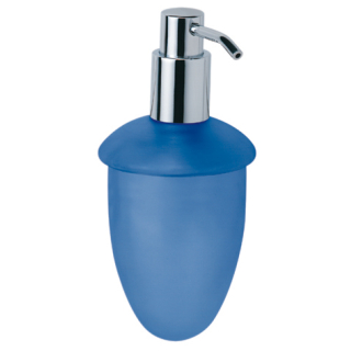 diaqua® Seifenspender mit Metallpumpe blau frosted/chrom 7.8 X 17 CM