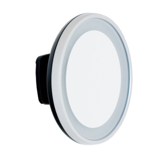 diaqua® Kosmetikspiegel m. Beleuchtung weiss / mit Tesa Powerstrips Ø 15CM 8 CM