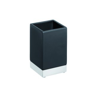 diaqua® Mundspülbecher Square black schwarz/chrom 6.5 X 6.5 X 11.5 CM